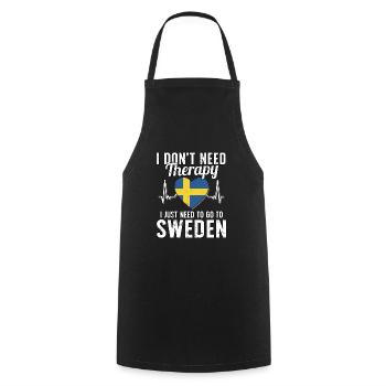 Sweden flag I Swedish Souvenirs - Tablier de cuisine - noir - Devant - AI Model Male 185 dark (185cm)