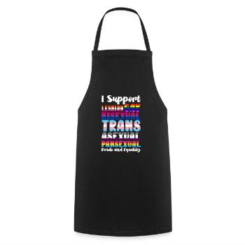 LGBT - Kochschürze - Schwarz - Vorne - AI Model Male 185 dark (185cm)