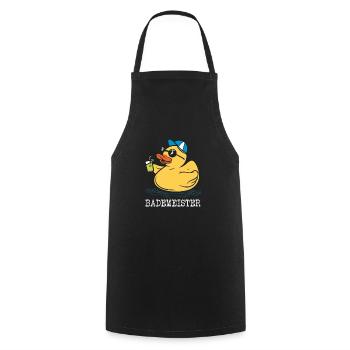Bademeister coole Badeente mit Sonnenbrille - Kochschürze - Schwarz - Vorne - AI Model Male 185 dark (185cm)