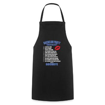 Junggesellenabschied Checkliste - Kochschürze - Schwarz - Vorne - AI Model Male 185 dark (185cm)