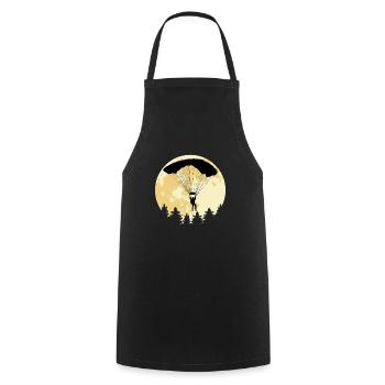 Fallschirmspringer Vollmond Skydiving Logo - Kochschürze - Schwarz - Vorne - AI Model Male 185 dark (185cm)