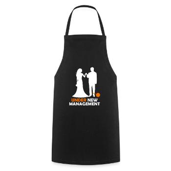 Under new management groom - Cooking Apron - black - Front - AI Model Male 185 dark (185cm)