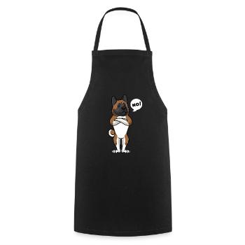 Sturer American Akita Hund - Kochschürze - Schwarz - Vorne - AI Model Male 185 dark (185cm)