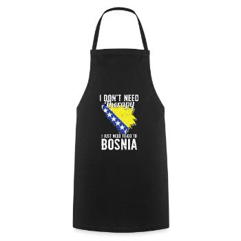 Bosnia and Herzegowina flag I Bosnian Souvenirs - Kochschürze - Schwarz - Vorne - AI Model Male 185 dark (185cm)
