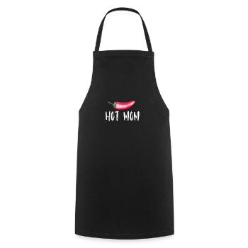 Hot Mom Chilli Spruch für Väter - Kochschürze - Schwarz - Vorne - AI Model Male 185 dark (185cm)