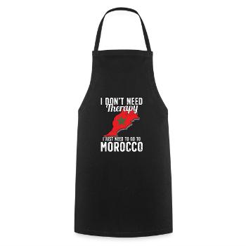 Morocco flag I Moroccan Souvenirs - Cooking Apron - black - Front - AI Model Male 185 dark (185cm)