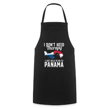 Panama flag I Panamanian Souvenirs - Kochschürze - Schwarz - Vorne - AI Model Male 185 dark (185cm)