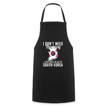 South Korea flag I South Korean Souvenirs - Cooking Apron - black - Front - AI Model Male 185 dark (185cm)