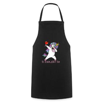 Es Eskaliert Eh Tupftanz Einhorn Mit Glas Wein - Kochschürze - Schwarz - Vorne - AI Model Male 185 dark (185cm)