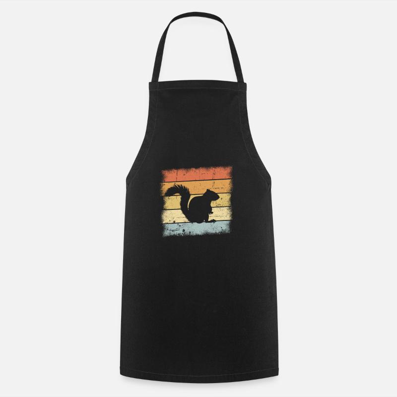 Eichhörnchen Retro Design - Kochschürze - Schwarz