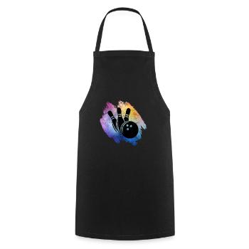 Bowling boule et bowling pins équipe de bowling art - Tablier de cuisine - noir - Devant - AI Model Male 185 dark (185cm)