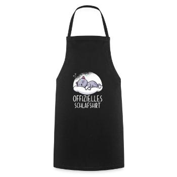Offizielles Schlafshirt Katze - Kochschürze - Schwarz - Vorne - AI Model Male 185 dark (185cm)