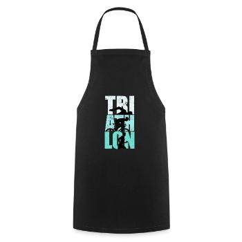 Vintage Geschenk für Triathleten Triathlon Spruch - Kochschürze - Schwarz - Vorne - AI Model Male 185 dark (185cm)