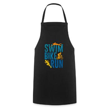 Swim Bike Run Triathlon Triathlètes cadeau - Tablier de cuisine - noir - Devant - AI Model Male 185 dark (185cm)