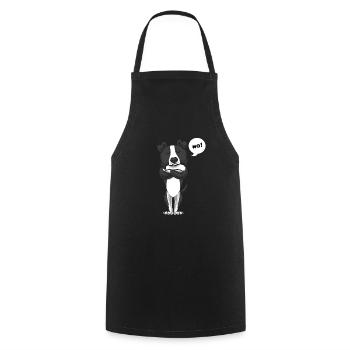 Stubborn Border Collie Dog Funny Border Collie - Cooking Apron - black - Front - AI Model Male 185 dark (185cm)