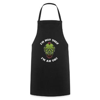 Not Ugly I'm Orc - Cooking Apron - black - Front - AI Model Male 185 dark (185cm)