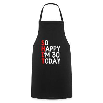 30 years 30th birthday funny gift - Cooking Apron - black - Front - AI Model Male 185 dark (185cm)