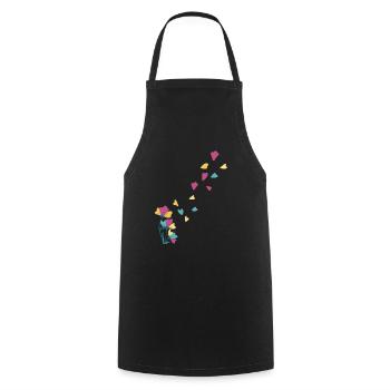 flowers - Cooking Apron - black - Front - AI Model Male 185 dark (185cm)