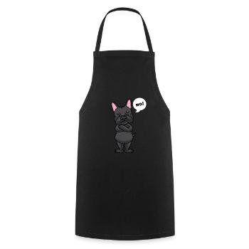 Stupide bouledogue française drôle de chien - Tablier de cuisine - noir - Devant - AI Model Male 185 dark (185cm)