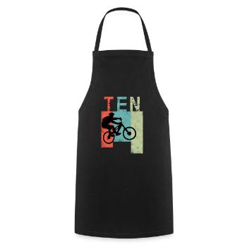 VTT Descente 10 Enfants Anniversaire BMX - Tablier de cuisine - noir - Devant - AI Model Male 185 dark (185cm)