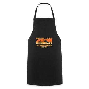 Plongée de bière sort papa plongeur cadeau homme - Tablier de cuisine - noir - Devant - AI Model Male 185 dark (185cm)