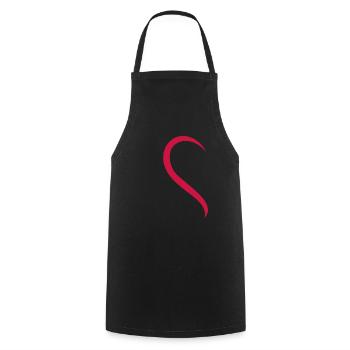 Love - Heart - Red - Cooking Apron - black - Front - AI Model Male 185 dark (185cm)