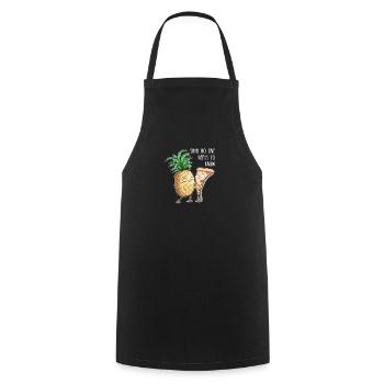 Pizza Hawaii I Ananas Pizzeria Motiv für - Kochschürze - Schwarz - Vorne - AI Model Male 185 dark (185cm)