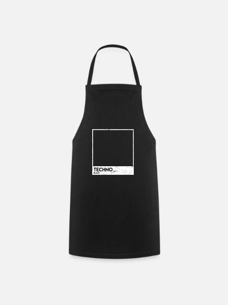 Black Techno Hardtekk Hardstyle Music - Cooking Apron - black