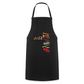 Jazz - Kochschürze - Schwarz - Vorne - AI Model Male 185 dark (185cm)