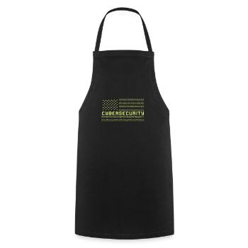 CYBERSECURITY Cybersecurity US Flag - Cooking Apron - black - Front - AI Model Male 185 dark (185cm)