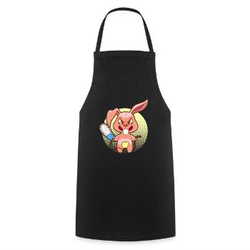Zombie Hase mit Kettensäge Kaninchen Geschenk - Kochschürze - Schwarz - Vorne - AI Model Male 185 dark (185cm)