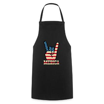 Merica Rockmusik Handzeichen Rocker Geschenk - Kochschürze - Schwarz - Vorne - AI Model Male 185 dark (185cm)