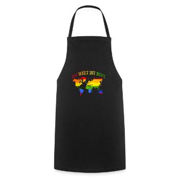 Bunte Welt Regenbogen LGBTQ Gay Pride Geschenk - Kochschürze - Schwarz - Vorne - AI Model Male 185 dark (185cm)