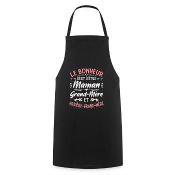 Arrière-Grand-Mère - Tablier de cuisine - noir - Devant - AI Model Male 185 dark (185cm)