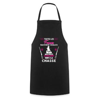 Femmes meilleures chasseuses chasseresse - Tablier de cuisine - noir - Devant - AI Model Male 185 dark (185cm)