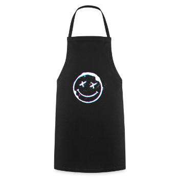 Techno Musik Psy Trance Acid Hardtekk - Kochschürze - Schwarz - Vorne - AI Model Male 185 dark (185cm)