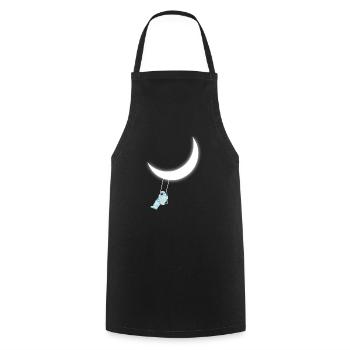 AstronautEnschaukel Mond - Kochschürze - Schwarz - Vorne - AI Model Male 185 dark (185cm)