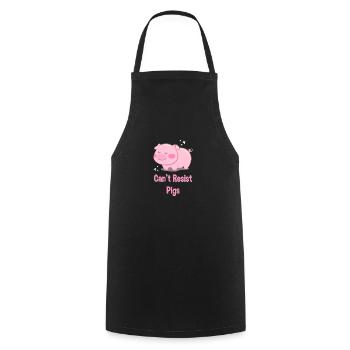 pig - Cooking Apron - black - Front - AI Model Male 185 dark (185cm)