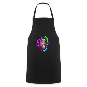 Graffiti Kunst Street Art Hip Hop Graffito - Kochschürze - Schwarz - Vorne - AI Model Male 185 dark (185cm)