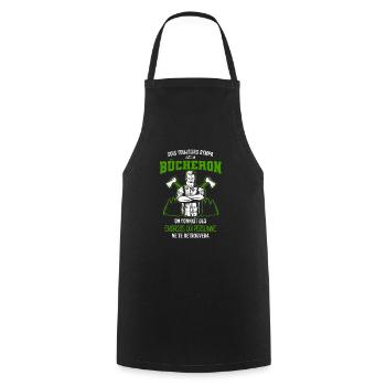 Sois toujours sympa avec un Bûcheron on connaît de - Tablier de cuisine - noir - Devant - AI Model Male 185 dark (185cm)