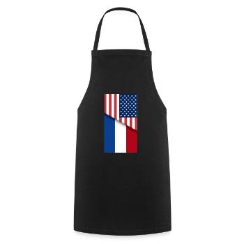 USA Niederlande Niederländische Flagge Dual Citizen American - Kochschürze - Schwarz - Vorne - AI Model Male 185 dark (185cm)