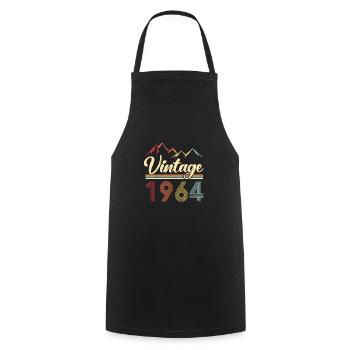 Vintage 1964 57. Anniversaire Retro 57 ans Vieux - Tablier de cuisine - noir - Devant - AI Model Male 185 dark (185cm)