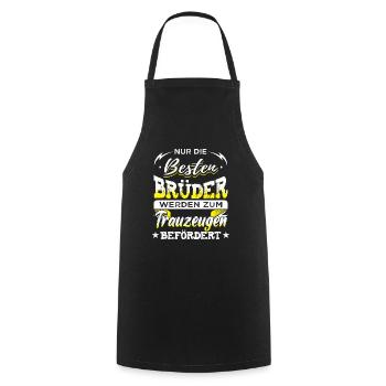 Trauzeuge Hochzeit - Kochschürze - Schwarz - Vorne - AI Model Male 185 dark (185cm)
