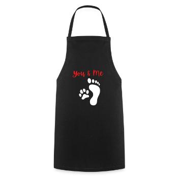 Chiens promener chiens Meilleur amis - Tablier de cuisine - noir - Devant - AI Model Male 185 dark (185cm)