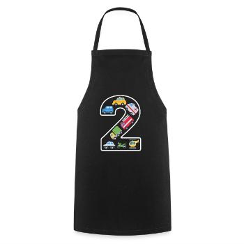 2 ans 2 anniversaire anniversaire d’enfant - Tablier de cuisine - noir - Devant - AI Model Male 185 dark (185cm)