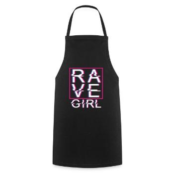 Rave Girl Rave Mädchen - Kochschürze - Schwarz - Vorne - AI Model Male 185 dark (185cm)