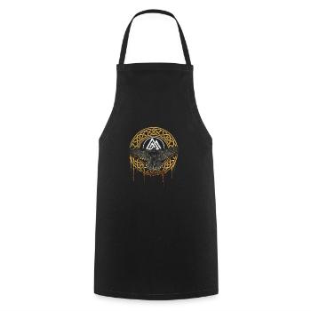 Valhalla Norse Mythology Raven Black Crow Viking - Cooking Apron - black - Front - AI Model Male 185 dark (185cm)