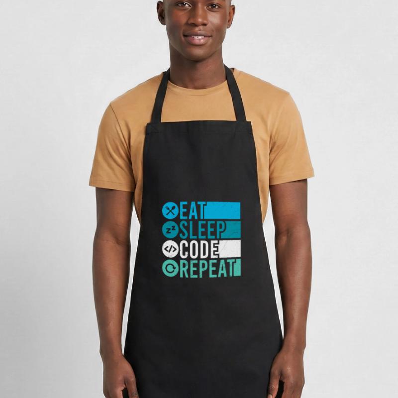 Eat Sleep Code Repeat Programmeur Tablier de cuisine