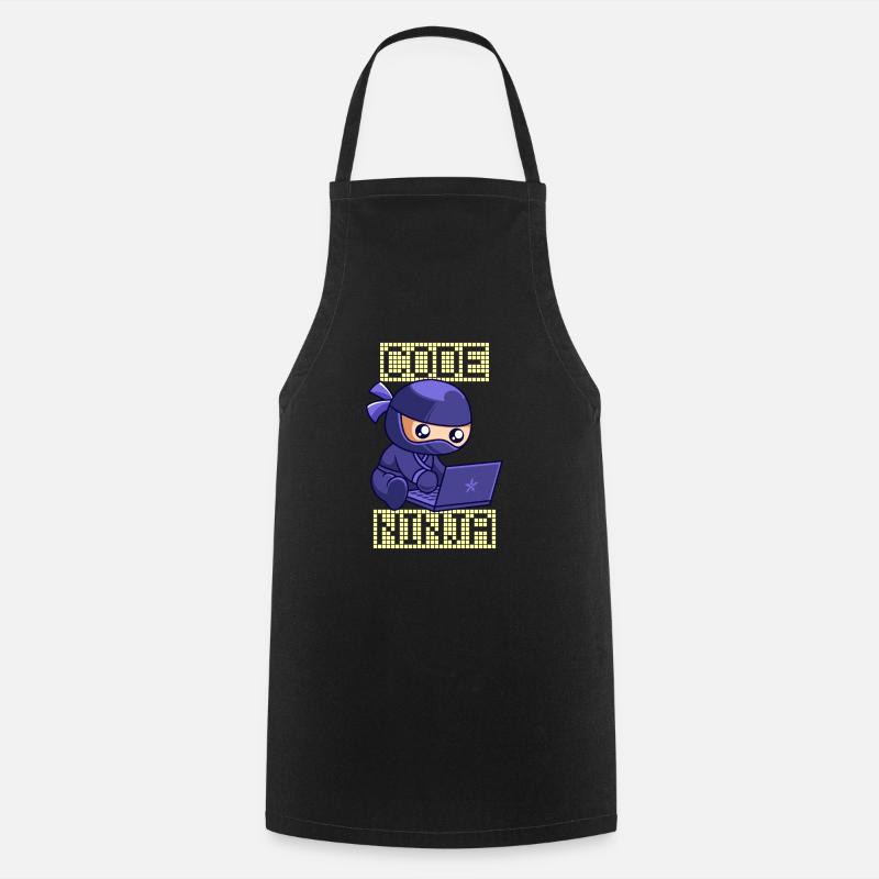 Code Ninja Coder Sofware Entwickler Programmierer - Kochschürze - Schwarz