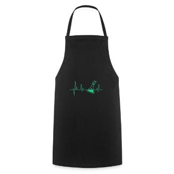 Chemist Heartbeat Chemistry ECG Laboratory Technician - Cooking Apron - black - Front - AI Model Male 185 dark (185cm)